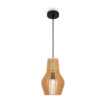 Pendul Maytoni ROOTS metal, lemn, negru, maro, E27 - MOD191PL-01W