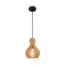 Pendul Maytoni ROOTS metal, lemn, negru, maro, E27 - MOD192PL-01W