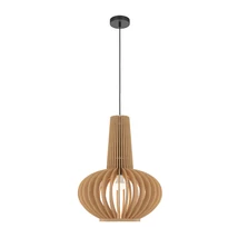 Pendul Maytoni ROOTS metal, lemn, negru, maro, E27 - MOD193PL-01W1