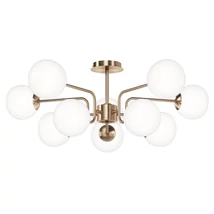 Plafoniera Maytoni Erich metal, sticla, auriu, alb, E14 - MOD221PL-10G
