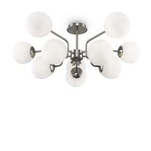 Plafoniera Maytoni Erich metal, sticla, nichel, alb, E14 - MOD221PL-10N