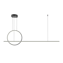 Pendul Maytoni HALO metal, negru, LED, 3000K-4000K, 40W, 1500lm - MOD247PL-L49BK