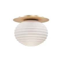 Plafoniera Maytoni REELS metal, sticla, auriu, alb, E27 - MOD268CL-01G