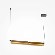 Pendul Maytoni FLAT metal, sticla, negru, auriu, LED, 20W, 3000K, 2480 Lm - MOD296PL-L20BC3K