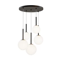 Pendul Maytoni Basic form metal, sticla, negru, alb, E14 - MOD321PL-05B