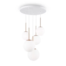 Pendul Maytoni Basic form metal, sticla, auriu, alb, E14 - MOD321PL-05G