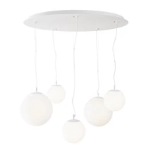 Pendul Maytoni Basic form metal, sticla, alb, E27 - MOD321PL-05W1