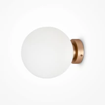 Aplica de perete Maytoni Basic form metal, sticla, auriu, alb, E14 - MOD321WL-01G3
