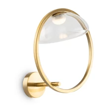 Aplica de perete Maytoni LUNARE metal, sticla, alama, transparent, LED, 3000K, 5W, 450lm - MOD327WL-L5BS3K