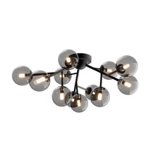 Plafoniera Maytoni Dallas metal, sticla, negru, fumuriu, G9 - MOD545CL-12B