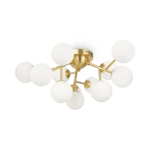 Plafoniera Maytoni Dallas metal, sticla, auriu, alb, G9 - MOD545CL-12BS