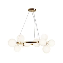 Pendul Maytoni Dallas metal, sticla, auriu, alb, G9 - MOD545PL-11BS