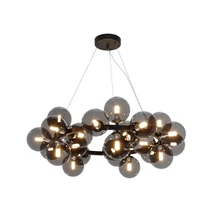 Pendul Maytoni Dallas metal, sticla, negru, fumuriu, G9 - MOD545PL-25B