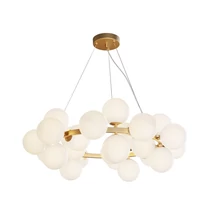 Pendul Maytoni Dallas metal, sticla, auriu, alb, G9 - MOD545PL-25BS