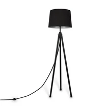 Lampadar Maytoni Calvin metal, lemn, tesatura, negru, E27 - Z177FL-01B