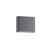 Aplica de perete exterioara NovaLuce Soho metal, sticla, gri, LED, 3000K, 2x3W, 480lm, IP54 - NL-740401
