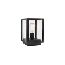 Lampadar exterior NovaLuce Zest metal, sticla, negru, transparent, E27, IP54 - NL-870045