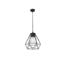 Pendul exterior NovaLuce Isidora metal, sticla, negru, transparent, E27, IP54 - NL-870445