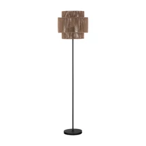 Lampadar NovaLuce LITO metal, paie, negru, maro, E27 - NL-9001081