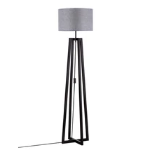 Lampadar NovaLuce ARTIS lemn, panza, negru, gri, E27 - 9001082