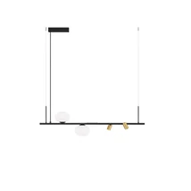 Pendul NovaLuce NOBLE metal, sticla, negru, alb, auriu, G9 - NL-9002105