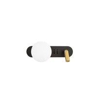 Aplica de perete NovaLuce NOBLE metal, sticla, negru, auriu, alb, LED+G9, 3W, 3000K, 182 Lm - NL-9002106