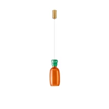 Pendul NovaLuce PLUMA metal, sticla, auriu, portocaliu, verde, LED, 9W, 3000K, 915 Lm - NL-9009100