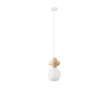 Pendul NovaLuce CLIO metal, ceramic, sticla, alb, galben, opac, E14 - NL-9009106