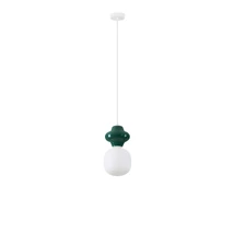 Pendul NovaLuce CLIO metal, ceramic, sticla, alb, verde, opac, E14 - NL-9009107