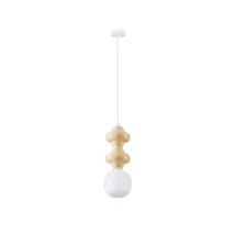 Pendul NovaLuce CLIO metal, ceramic, sticla, alb, galben, opac, E14 - NL-9009110