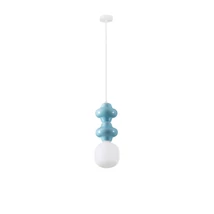 Pendul NovaLuce CLIO metal, ceramic, sticla, alb, albastru, opac, E14 - NL-9009113