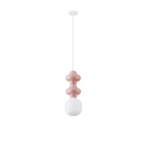Pendul NovaLuce CLIO metal, ceramic, sticla, alb, pink, opac, E14 - NL-9009114