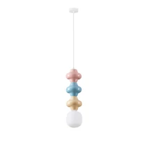 Pendul NovaLuce CLIO metal, ceramic, sticla, alb, verde, pink, albastru, opac, E14 - NL-9009118