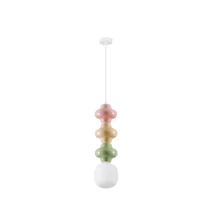 Pendul NovaLuce CLIO metal, ceramic, sticla, alb, verde, pink, galben, opac, E14 - NL-9009119