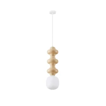 Pendul NovaLuce CLIO metal, ceramic, sticla, alb, opac, E14 - NL-9009123