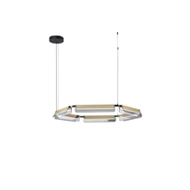 Pendul NovaLuce APNEA metal, sticla, negru, auriu, gri, LED 61W, 3000K, 6646 Lm - NL-9009131