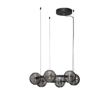 Pendul NovaLuce LAS metal, sticla, negru, auriu, gri, LED 60W, 3000K, 6087 Lm - NL-9009135