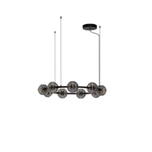 Pendul NovaLuce LAS metal, sticla, negru, auriu, gri, LED 91W, 3000K, 7751 Lm - NL-9009136