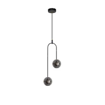 Pendul NovaLuce LAS metal, sticla, negru, auriu, gri, LED 20W, 3000K, 2527 Lm - NL-9009138