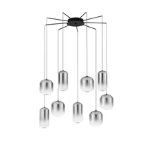 Pendul NovaLuce AELIA metal, sticla, negru,fumuriu, LED, 36W, 3000K, 3766 Lm - NL-9009144