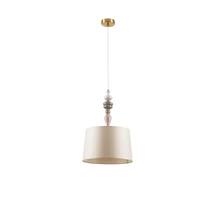 Pendul NovaLuce DAMO metal, ceramic, textil, alama, maro, alb, E27 - NL-9009146