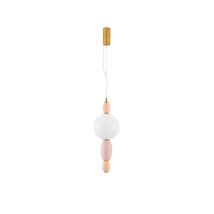 Pendul NovaLuce OBRIE metal, ceramic, sticla, alama, pink, opac, LED, 12W, 3000K, 794 Lm - NL-9009152