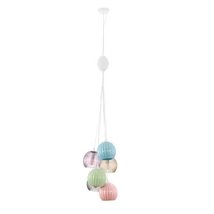 Pendul NovaLuce MELINE metal, sticla, alb, multicolor, E14 - NL-9009163