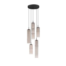 Pendul NovaLuce SANO metal, sticla, negru, fumuriu, LED, 15W, 900lm, 3000K - NL-9009169