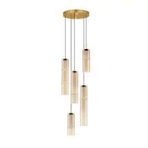 Pendul NovaLuce SANO metal, sticla, auriu, sampanie, LED, 15W, 900lm, 3000K - NL-9009170