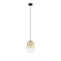 Pendul NovaLuce OBLO metal, sticla, negru, chihlimbar, LED, 3W, 195lm, 3000K - NL-9009173