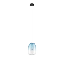 Pendul NovaLuce OBLO metal, sticla, negru, albastru, LED, 3W, 140lm, 3000K - NL-9009175