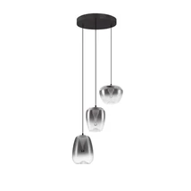 Pendul NovaLuce OBLO metal, sticla, negru, fumuriu, LED, 10W, 600lm, 3000K - NL-9009176