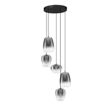 Pendul NovaLuce OBLO metal, sticla, negru, fumuriu, LED, 18W, 1080lm, 3000K - NL-9009178