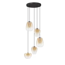 Pendul NovaLuce OBLO metal, sticla, negru, chihlimbar, LED, 18W, 1170lm, 3000K - NL-9009179